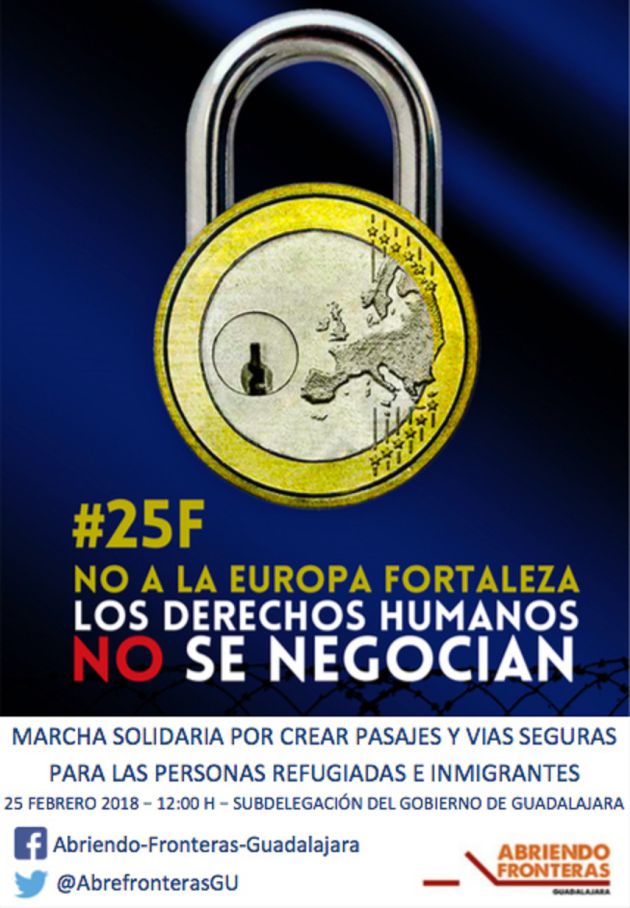 Manifestación este domingo en Guadalajara para exigir una nueva política con los Refugiados Manifestación este domingo en Guadalajara para exigir una nueva política con los Refugiados