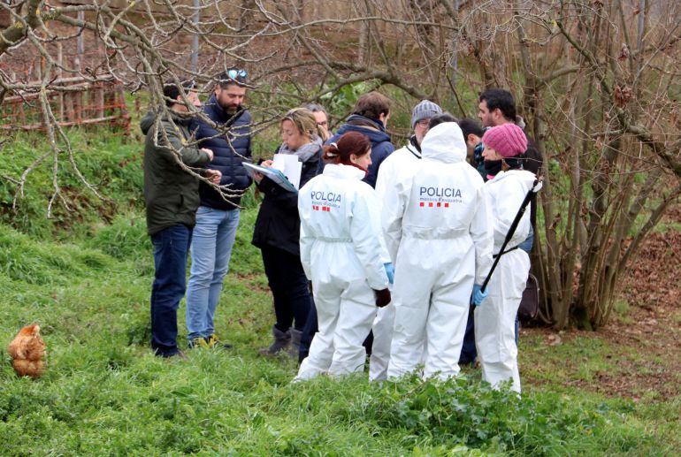 La policía científica sondea con un detector de metales un terreno propiedad del principal sospechoso del doble homicidio de Susqueda La policía científica sondea con un detector de metales un terreno propiedad del principal sospechoso del doble homicidio de Susqueda