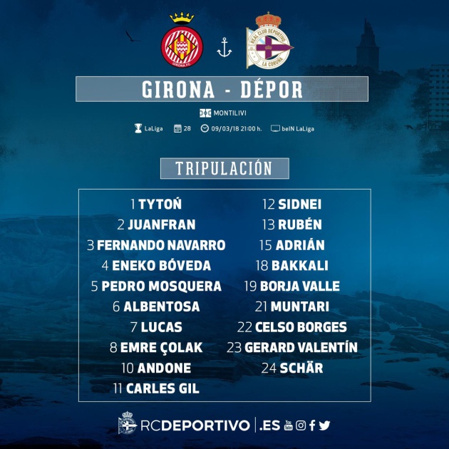 Convocatoria del Deportivo Convocatoria del Deportivo