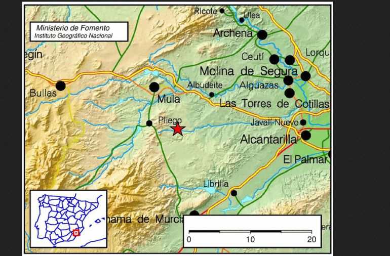 Seismo registrado en Pliego Seismo registrado en Pliego