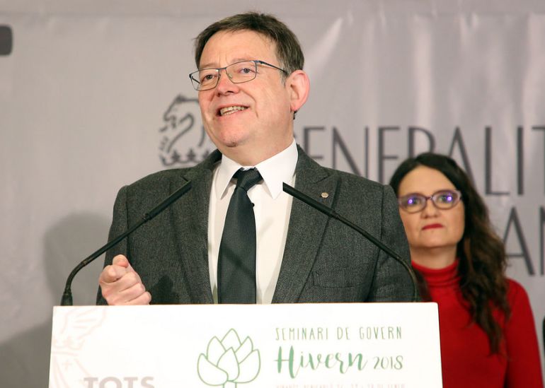 Ximo Puig durante su intervención tras el seminario del Consell, celebrado en Benicarló el pasado mes de enero Ximo Puig durante su intervención tras el seminario del Consell, celebrado en Benicarló el pasado mes de enero