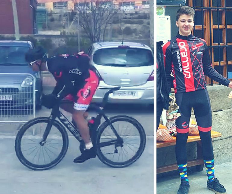 Germán Gil, en pleno sprint final en Zaratán, y David Manrrique, con su trofeo en Tafalla. Germán Gil, en pleno sprint final en Zaratán, y David Manrrique, con su trofeo en Tafalla.