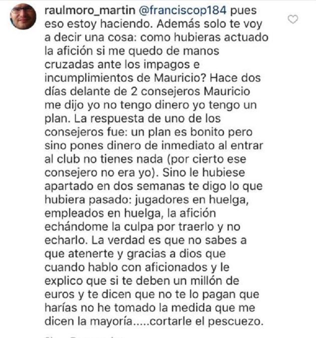 Moro cuenta en Instagram que ofrece 52.000 € a Mauricio para que se vaya... y que tendría un nuevo supuesto inversor Moro cuenta en Instagram que ofrece 52.000 € a Mauricio para que se vaya... y que tendría un nuevo supuesto inversor