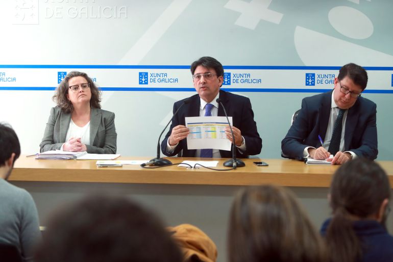 Beatriz Cuiña, secretaria xeral técnica de Vicepresidencia, Juan José Martín, director xeral de Xustiza y José María Barreiro, director xeral de Función Pública durante la comparecencia de prensa para informar de las propuestas de la Xunta Beatriz Cuiña, secretaria xeral técnica de Vicepresidencia, Juan José Martín, director xeral de Xustiza y José María Barreiro, director xeral de Función Pública durante la comparecencia de prensa para informar de las propuestas de la Xunta