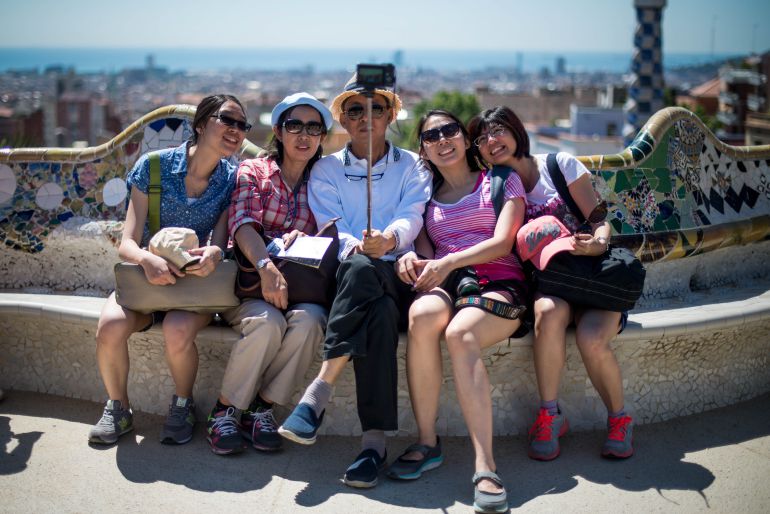 Turistes al Park Güell Turistes al Park Güell