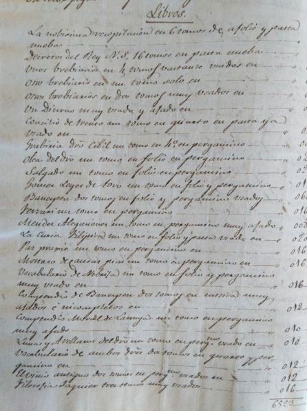 Libros que tuvo un clérigo a principios del siglo XIX. Libros que tuvo un clérigo a principios del siglo XIX.
