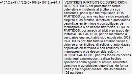 Texto del parte de sancones de la federación territorial Texto del parte de sancones de la federación territorial