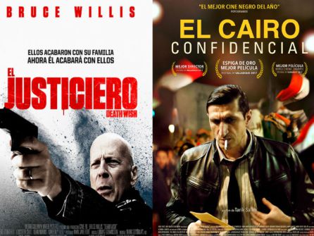 Carteles de "El justiciero" y "El Cairo confidencial" Carteles de "El justiciero" y "El Cairo confidencial"