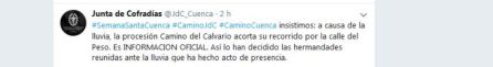 La lluvia acorta la procesión de las Turbas y desluce el Viernes Santo de Cuenca La lluvia acorta la procesión de las Turbas y desluce el Viernes Santo de Cuenca