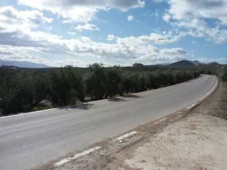 Otra vista panoraica de la zona, desde la carretera que une Jódar con la Estación de Quesada Otra vista panoraica de la zona, desde la carretera que une Jódar con la Estación de Quesada