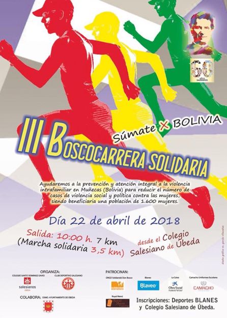 Cartel de la III Boscocarrera Solidaria que se celebrará en Úbeda el 22 de abril Cartel de la III Boscocarrera Solidaria que se celebrará en Úbeda el 22 de abril