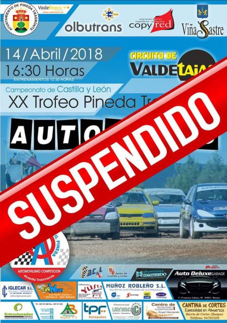 Cartel de la suspensión de la carrera. Cartel de la suspensión de la carrera.