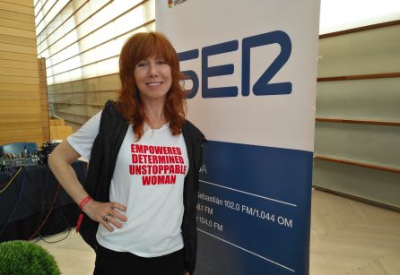Uschi Henkes con su camiseta reivindicativa Uschi Henkes con su camiseta reivindicativa