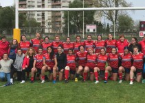 Dos jugadoras del Sanse en el partido de las estrellas del rugby femenino
