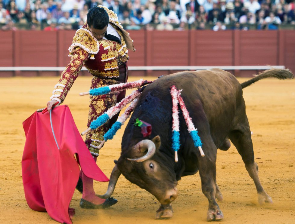 GRAF6234. SEVILLA, 17/04/2018.- El diestro José María Manzanares da un pase a su segundo toro de la tarde de la novena corrida de abono de la Plaza de la Maestranza de Sevilla. EFE/Raúl Caro GRAF6234. SEVILLA, 17/04/2018.- El diestro José María Manzanares da un pase a su segundo toro de la tarde de la novena corrida de abono de la Plaza de la Maestranza de Sevilla. EFE/Raúl Caro