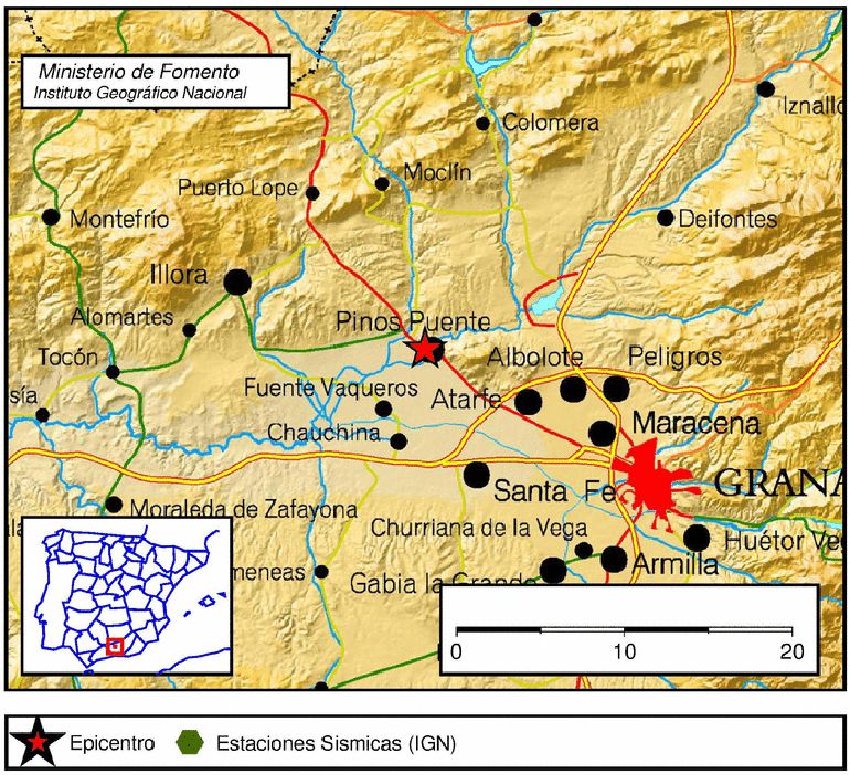 Terremoto en Pinos Puente (Granada) a las 08.04h de este lunes Terremoto en Pinos Puente (Granada) a las 08.04h de este lunes