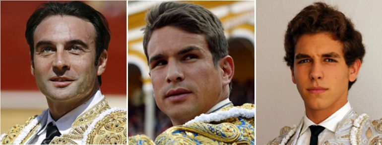 De izquierda a derecha, Enrique Ponce, José María Manzanares y Ginés Marín De izquierda a derecha, Enrique Ponce, José María Manzanares y Ginés Marín