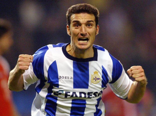 Scaloni en un partido con el Deportivo Scaloni en un partido con el Deportivo