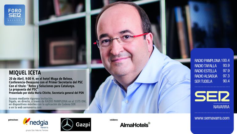 Miquel Iceta, protagonista en el Foro SER Navarra Miquel Iceta, protagonista en el Foro SER Navarra