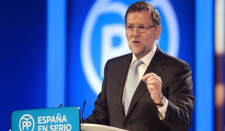 Mariano Rajoy durante un mitin del PP Mariano Rajoy durante un mitin del PP