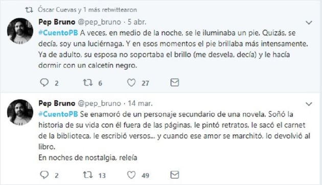 Pep Bruno: "La idea del cuento-tuit diario empezó como un reto semanal y ya llevo casi 6 años": Pep Bruno: "La idea del cuento tuit empezó como un reto semanal y ya van casi 6 años" Pep Bruno: "La idea del cuento-tuit diario empezó como un reto semanal y ya llevo casi 6 años": Pep Bruno: "La idea del cuento tuit empezó como un reto semanal y ya van casi 6 años"