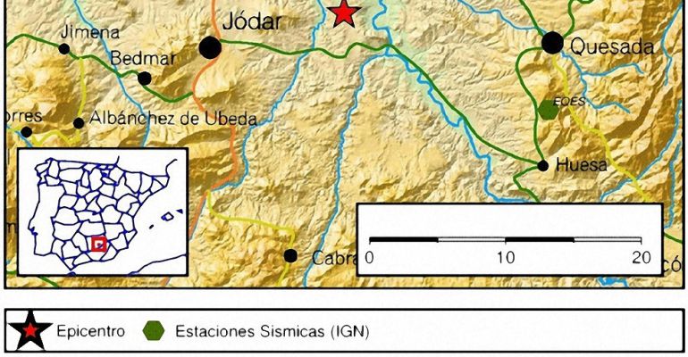 Mapa de la zona de La Loma y Mágina donde han tenido lugar los terremotos. Mapa de la zona de La Loma y Mágina donde han tenido lugar los terremotos.