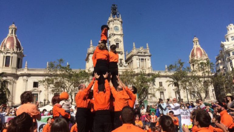 Trobada d'Escoles en valencià el pasado año en la plaza del Ayuntamiento Trobada d'Escoles en valencià el pasado año en la plaza del Ayuntamiento