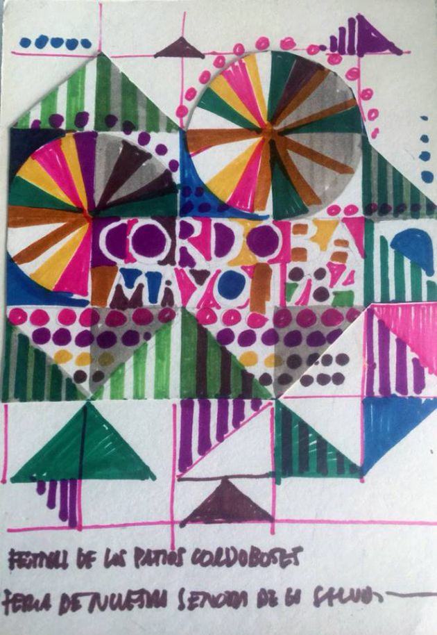 Boceto para cartel de la Feria de Nuestra Señora de la Salud de 1984 en el que se ha basado el cartel del Mayo Festivo de 2018. Boceto para cartel de la Feria de Nuestra Señora de la Salud de 1984 en el que se ha basado el cartel del Mayo Festivo de 2018.