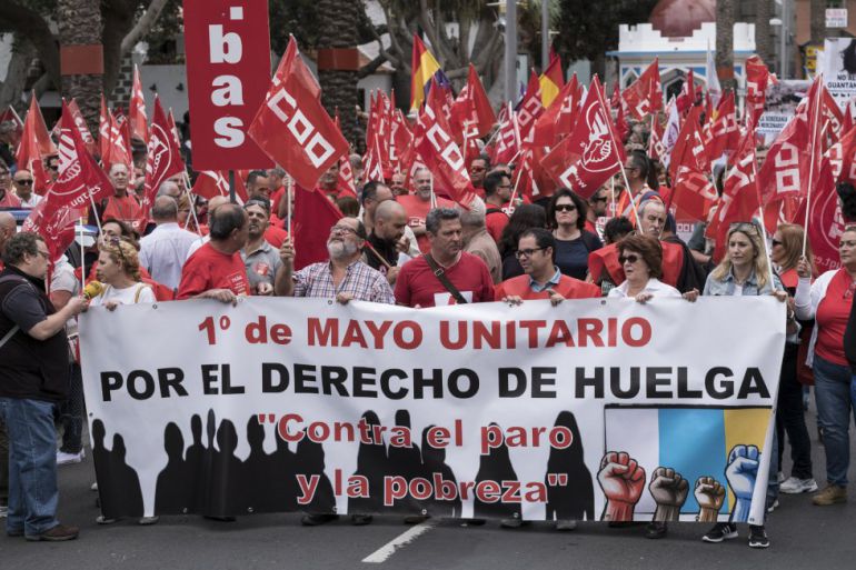 Aspecto de una de las manifestaciones del primero de mayo. Aspecto de una de las manifestaciones del primero de mayo.