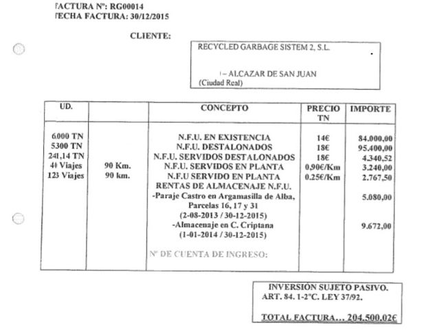 Factura que refleja la supuesta deuda entre los cuñados Factura que refleja la supuesta deuda entre los cuñados