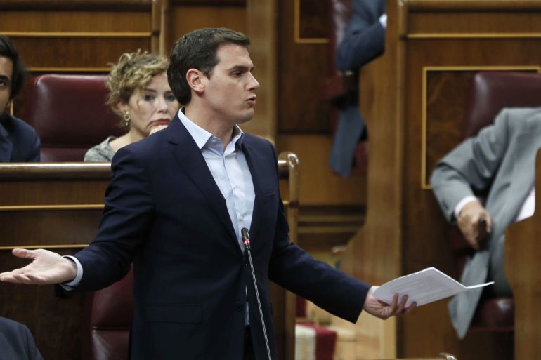 El líder de Ciudadanos, Albert Rivera, durante la sesión de control al Gobierno hoy en el Congreso de los Diputados El líder de Ciudadanos, Albert Rivera, durante la sesión de control al Gobierno hoy en el Congreso de los Diputados