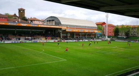 Imagen del Estadio de Las Llanas durante un partido de la presente temporada. Imagen del Estadio de Las Llanas durante un partido de la presente temporada.