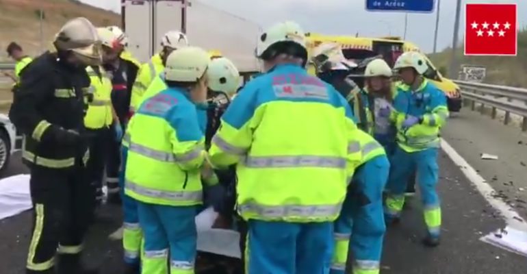 El suceso se ha producido en la M-50, a la altura de Paracuellos El suceso se ha producido en la M-50, a la altura de Paracuellos