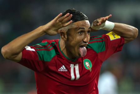 El azulón Fajr celebra un gol con Marruecos ante Mali en la fase de clasificación. El azulón Fajr celebra un gol con Marruecos ante Mali en la fase de clasificación.