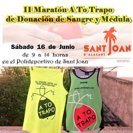 Cartel de la Maratón A to Trapo de donación de sangre y médula Cartel de la Maratón A to Trapo de donación de sangre y médula