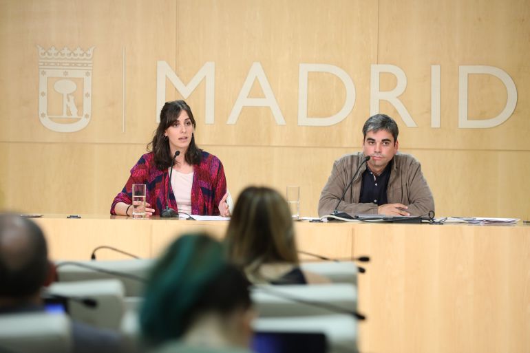 Rita Maestre y Jorge García Castaño durante la presentación del proyecto de Presupuestos Rita Maestre y Jorge García Castaño durante la presentación del proyecto de Presupuestos