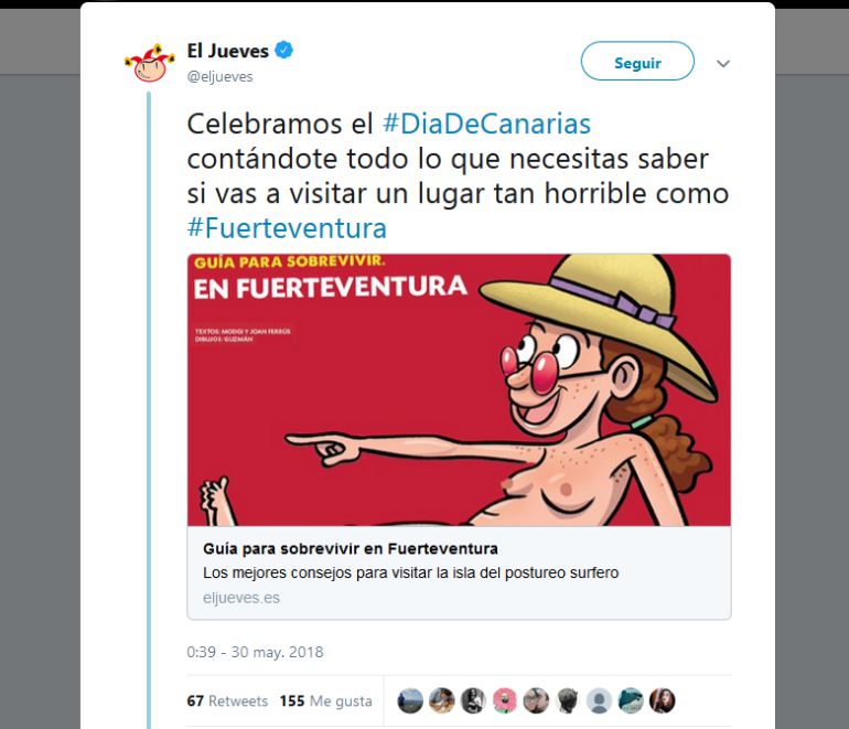 El Jueves insulta a Fuerteventura y Canarias: 'El Jueves' lo vuelve a hacer El Jueves insulta a Fuerteventura y Canarias: 'El Jueves' lo vuelve a hacer