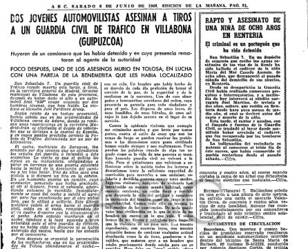 José Antonio Pardines, la primera víctima mortal de ETA José Antonio Pardines, la primera víctima mortal de ETA