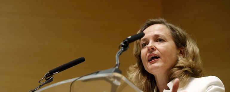 La ministra de Economía Nadia Calviño, interviene tras recibir su cartera La ministra de Economía Nadia Calviño, interviene tras recibir su cartera