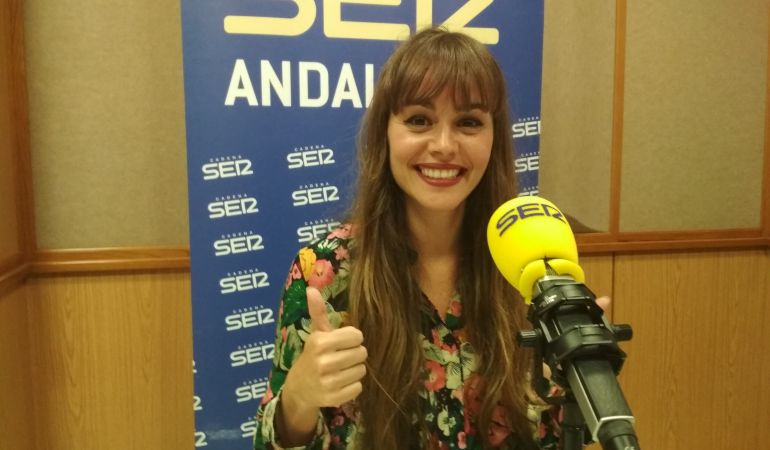 María Espejo en el estudio central de Radio Sevilla María Espejo en el estudio central de Radio Sevilla