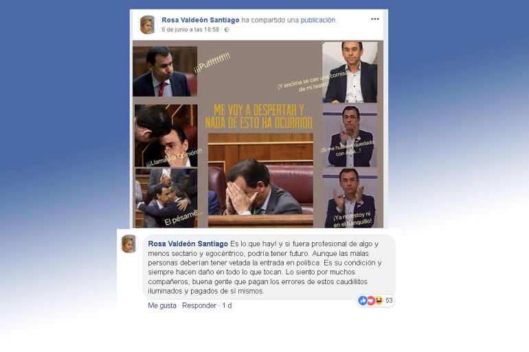 Captura del comentario en la red social facebook Captura del comentario en la red social facebook