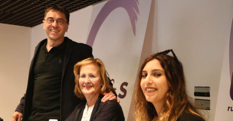 Juan Carlos Monedero en la presentación de la candidatura de Ángeles González Juan Carlos Monedero en la presentación de la candidatura de Ángeles González