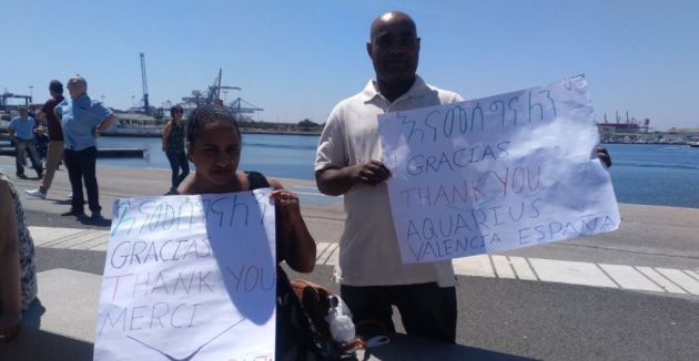Refugiados llegados a Valencia en el buque Aquarius. Refugiados llegados a Valencia en el buque Aquarius.