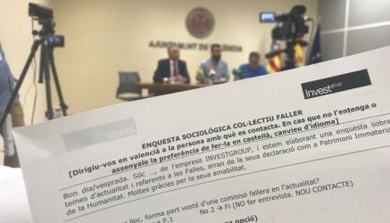 Imagen de archivo de la rueda de prensa en la que se presentaron las preguntas realizadas en la encuesta sociológica a los falleros por parte de la Concejalía de Cultura Festiva
