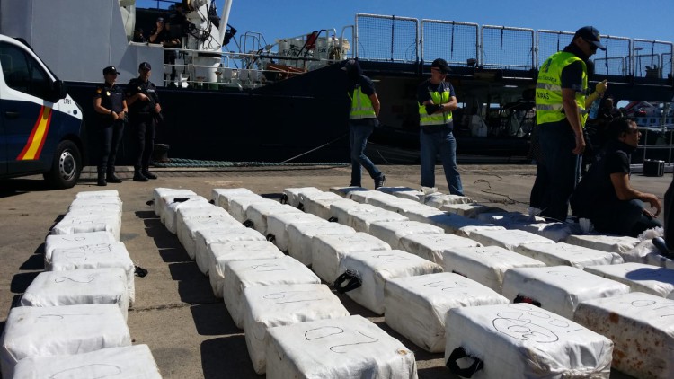 La cocaína incautada en un velero en aguas canarias, valorada en 65 millones