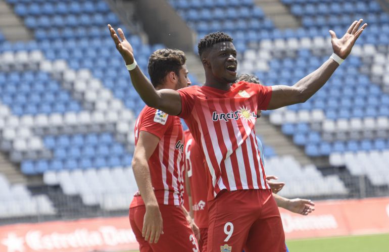 Sekou Gassama celebra su gol ante el Villarrobledo. Sekou Gassama celebra su gol ante el Villarrobledo.