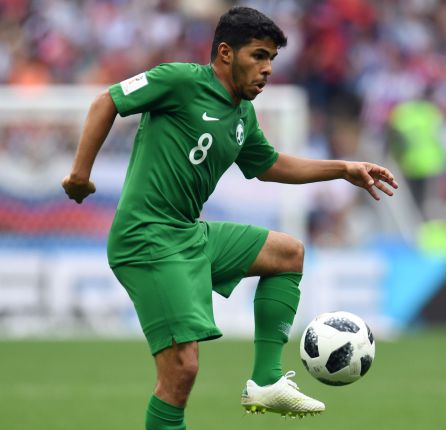 Al Shehri, durante un partido de este Mundial. Al Shehri, durante un partido de este Mundial.