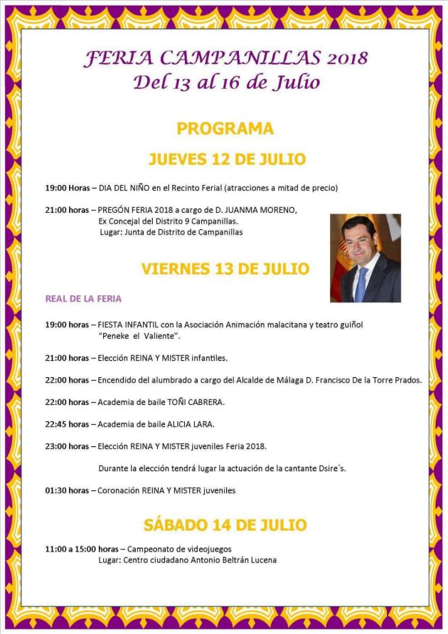 Cartel anunciador del programa de la Feria de Campanllas (Málaga) Cartel anunciador del programa de la Feria de Campanllas (Málaga)