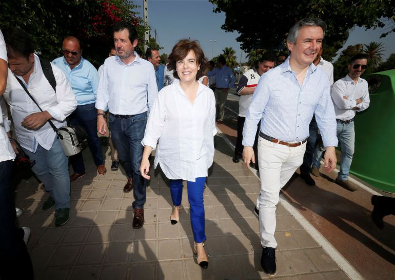 Soraya Sáenz de Santamaría en su llegada a Alicante Soraya Sáenz de Santamaría en su llegada a Alicante