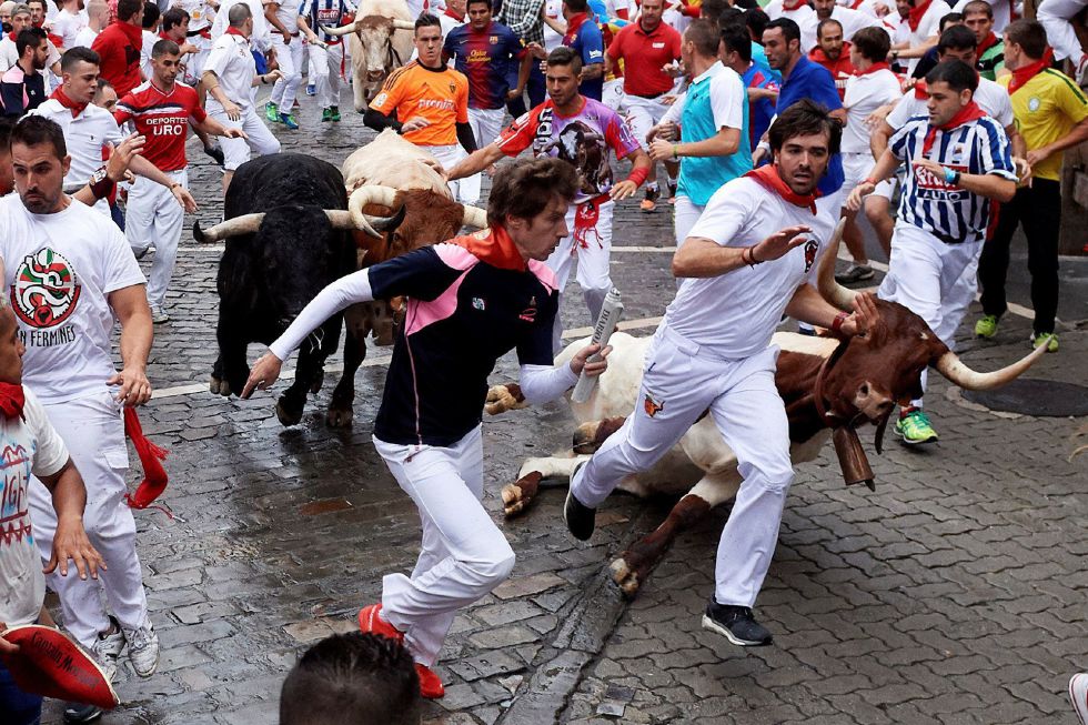 Primer encierro de los Sanfermines 2018. Primer encierro de los Sanfermines 2018.